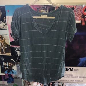 Green and white Madewell top